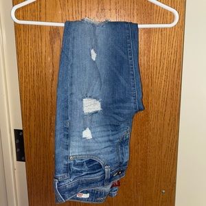 Low rise blue skinny jeans